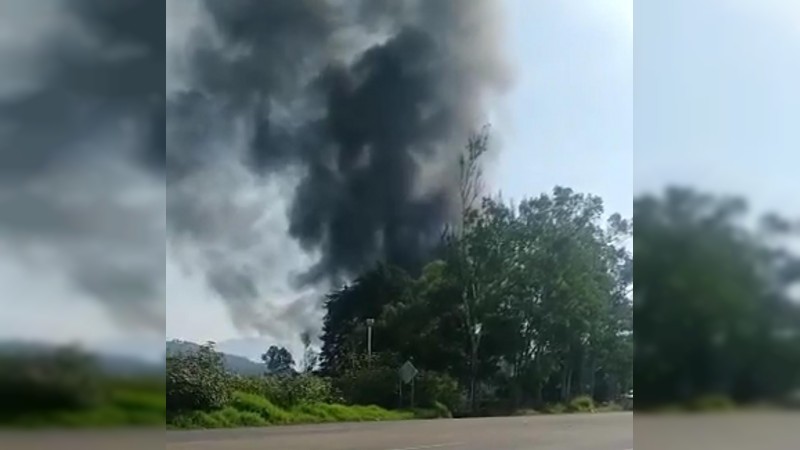 Incendio consume resinera, en Uruapan  