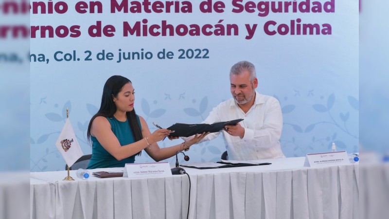 Colima y Michoacán firman acuerdo por la seguridad de la región