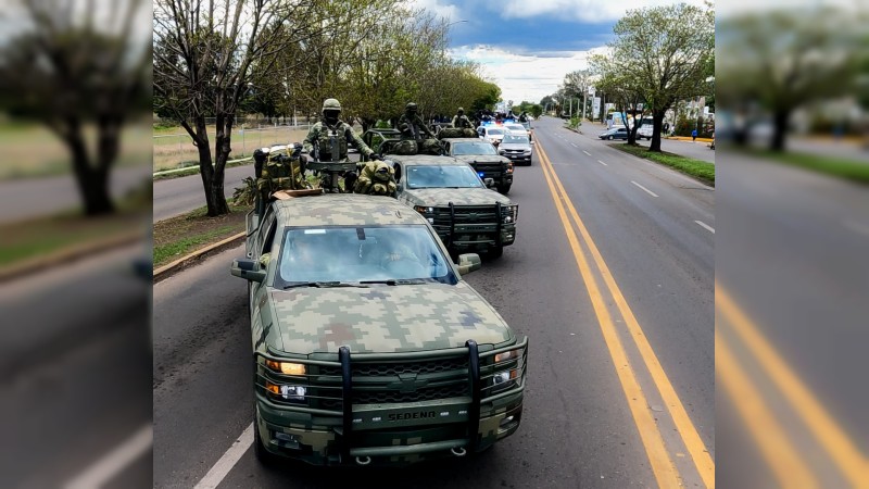 Llega relevo militar a Morelia, Uruapan y Zamora 