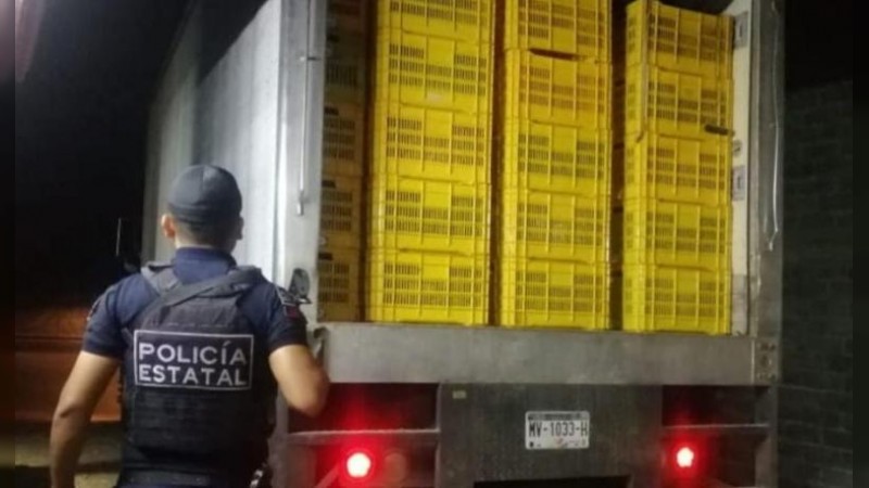 Detienen a 4 sujetos que robaron camión con aguacate, en Uruapan 