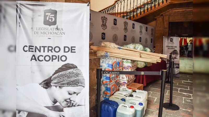 75 Legislatura abre Centro de Acopio en solidaridad con Guerrero