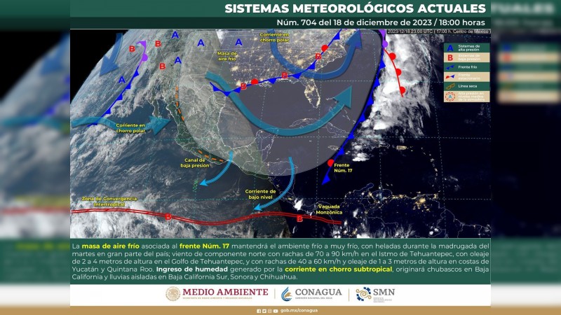 Se prevén heladas y lluvias para este martes en Michoacán: PC