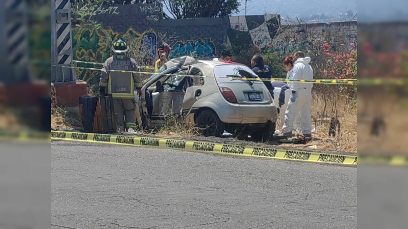 Perece joven tras choque automovilístico, en Morelia 