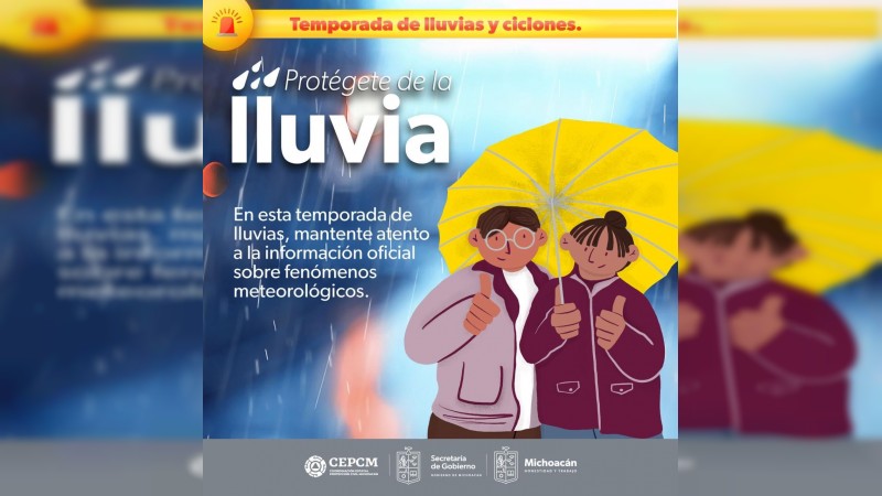 Se pronostican lluvias muy fuertes para Michoacán; 