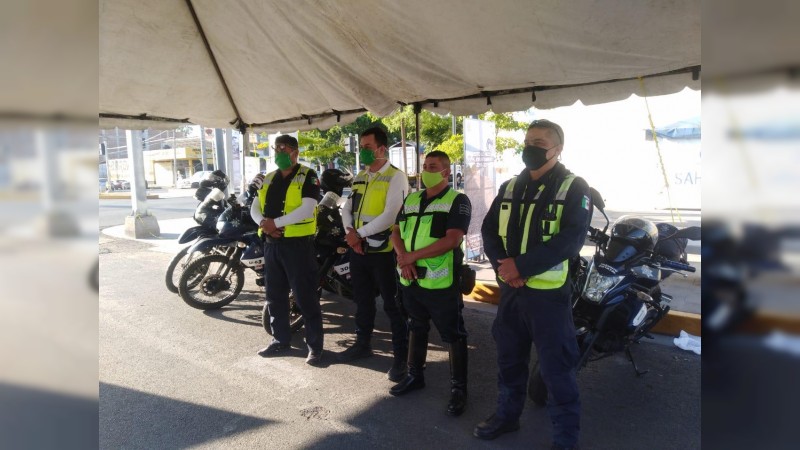 Continúa SSP con labores en tres filtros sanitarios de Sahuayo para combatir el COVID-19