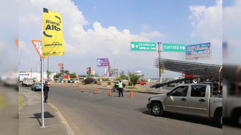 Con Bandera Amarilla, mantiene SSP acciones preventivas contra el COVID-19 en Morelia 