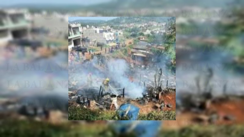 Incendio arrasa con 4 humildes viviendas, en Tacámbaro  